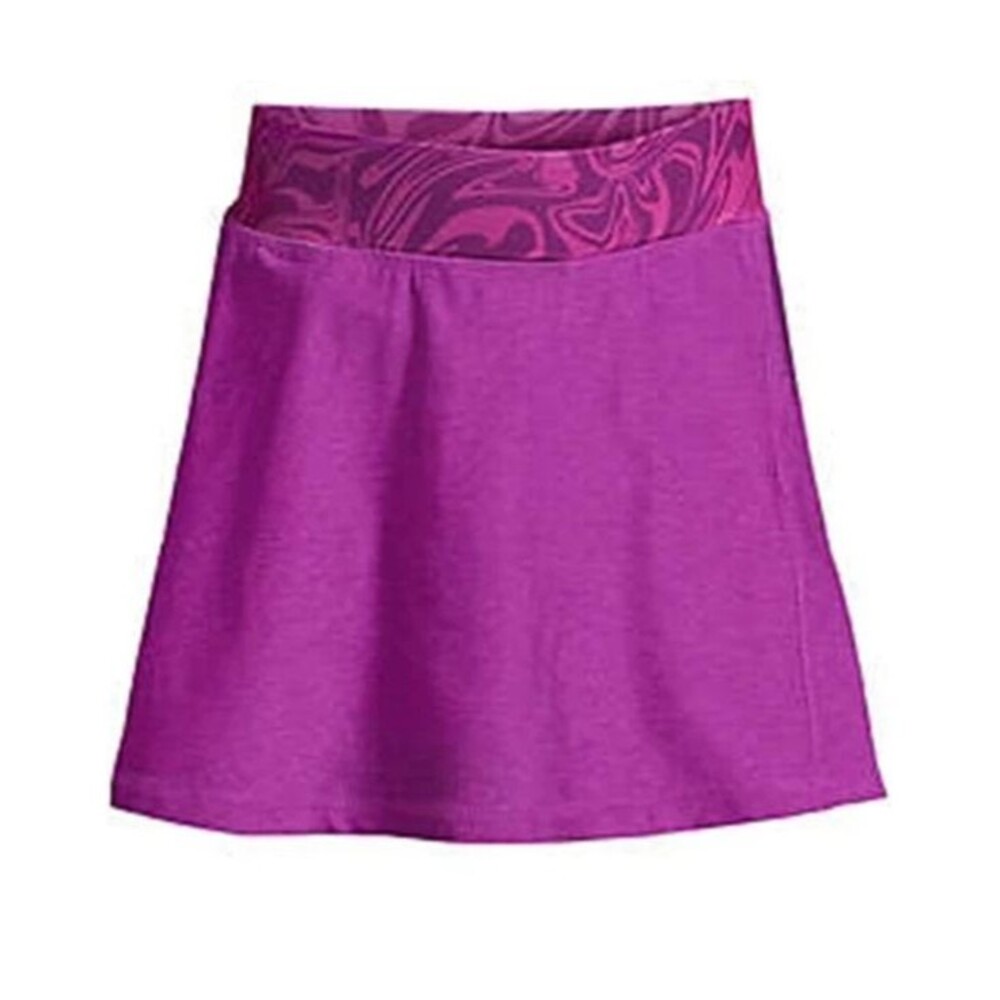 Lands’ End Girls Medium Split Hem Active Skort Fuchsia Plum Space Dye NWOT